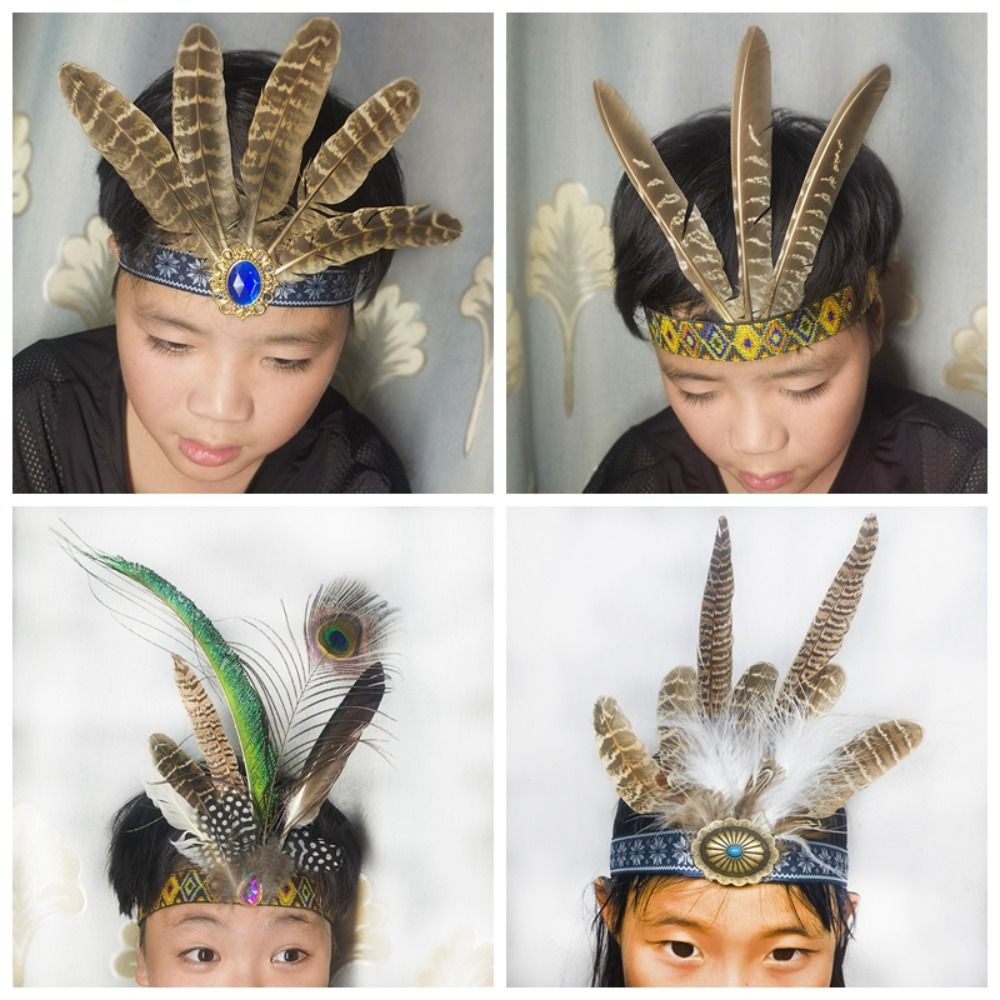 Ethnic Fashion Show - Fashion Ethnic Style Feathered Hairband Colorful