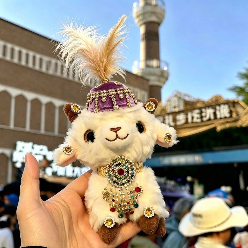 Ethnic Fashion Show - Cute Feather Rhinestone Sheep Bag Charm