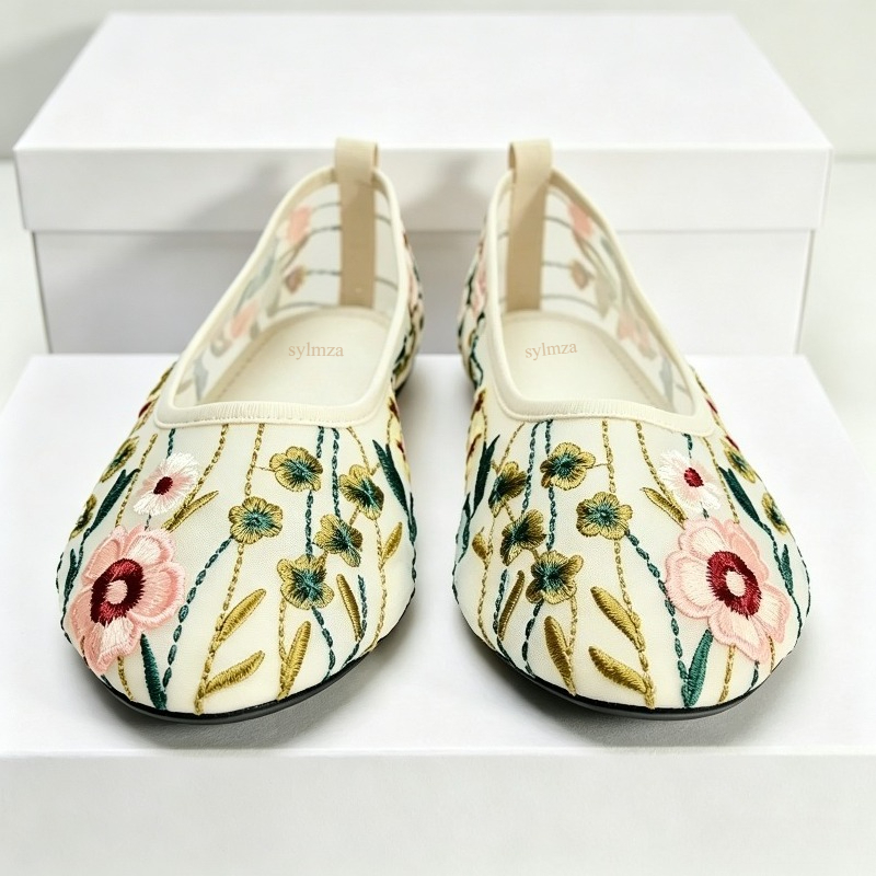 Round Toe Mesh Ballet Flats Sh - Women'S Ethnic Fashion Brands review and price