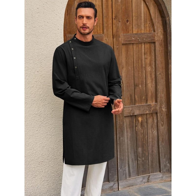 Mens Kaftan Thobe Robe Long Sl - Kurta Men Cotton review and price