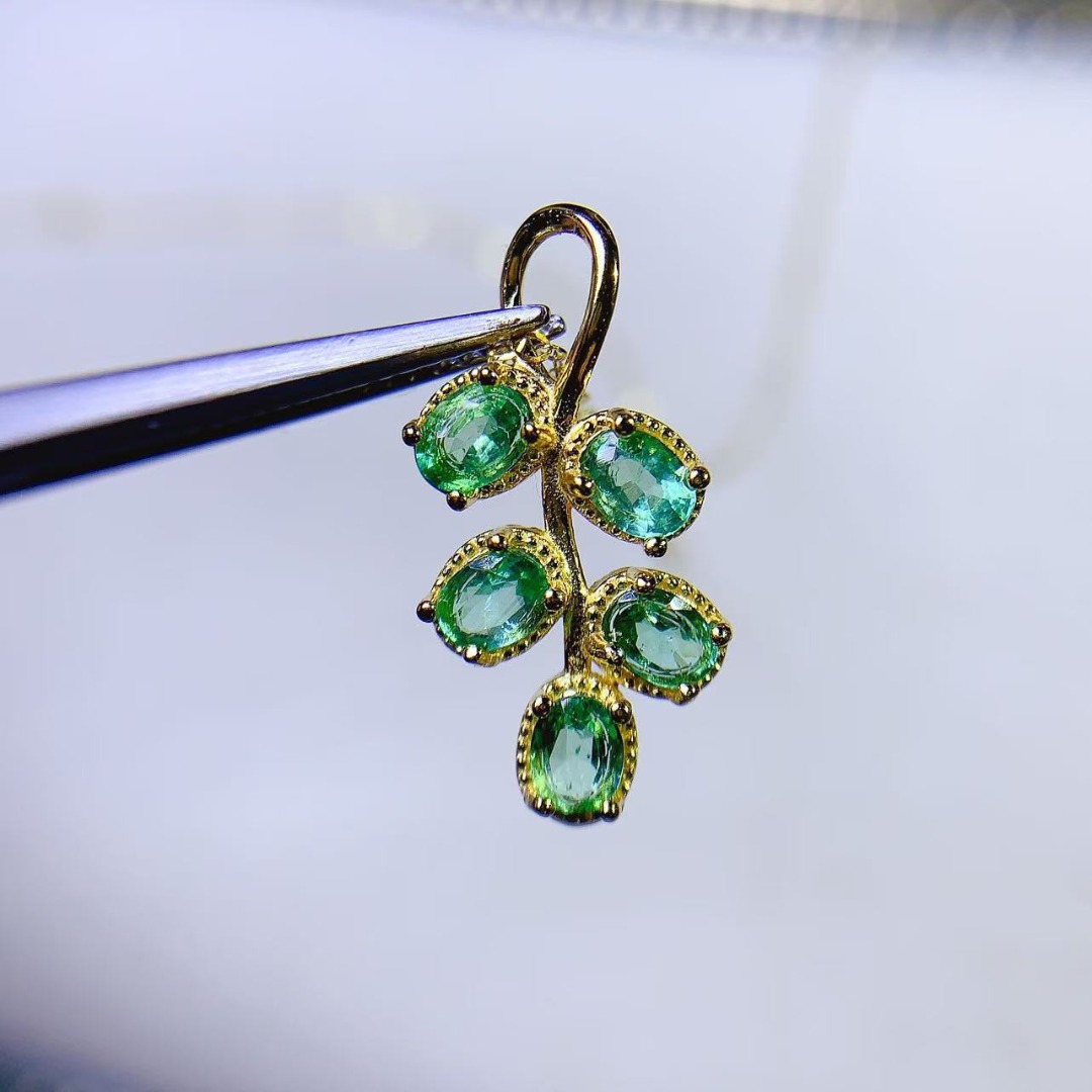 Opulent Genuine Emerald S925 S - Ethnic Fashion Designer review and price