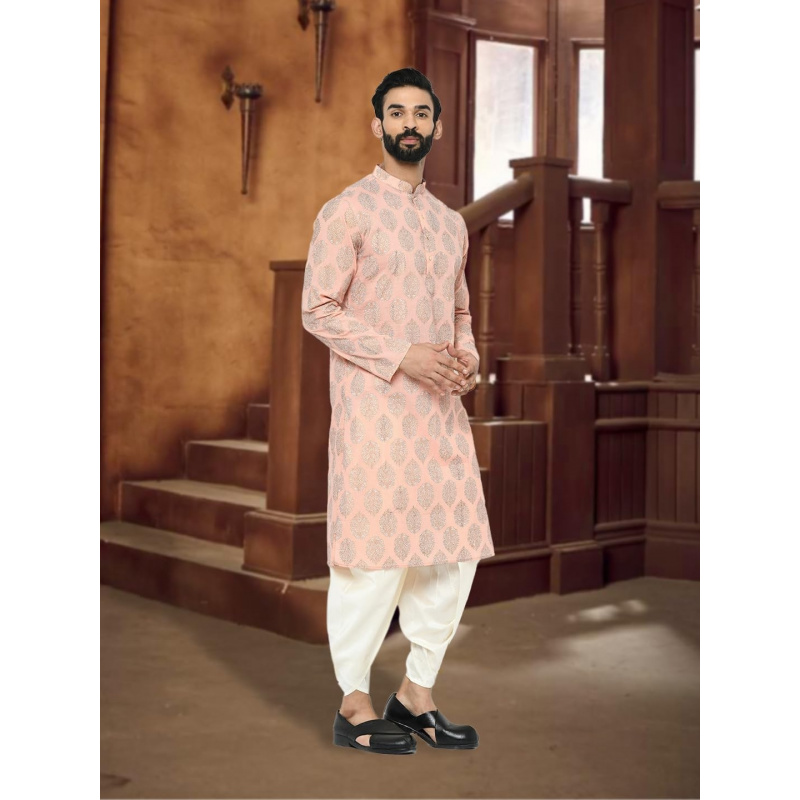 Mens Kurta - Printed Cotton Bl - Kurta Men Cotton review and price