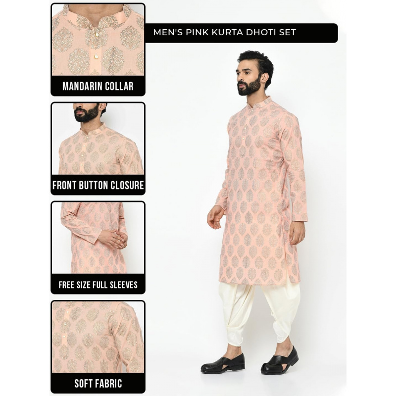 Mens Kurta - Printed Cotton Bl - Kurta Men Cotton review and price