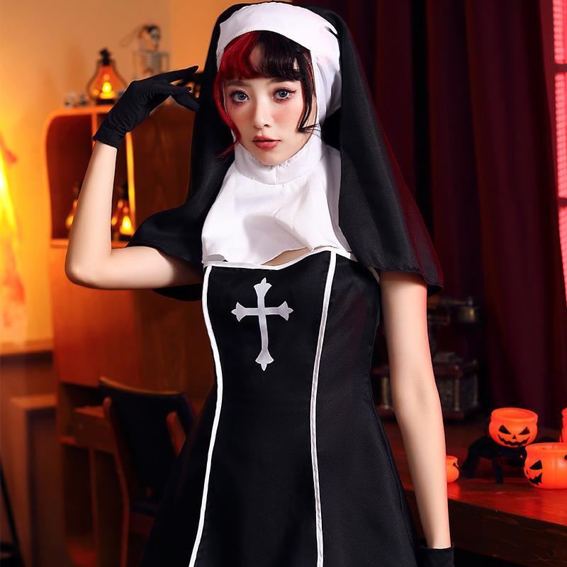 Halloween Party Nun Short Skir - Ethnic Wear review and price