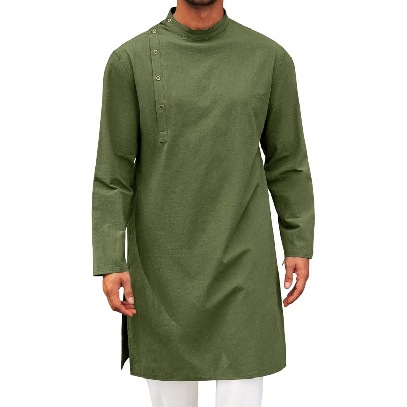 Mens Kaftan Thobe Robe Long Sl - Kurta Men Cotton review and price