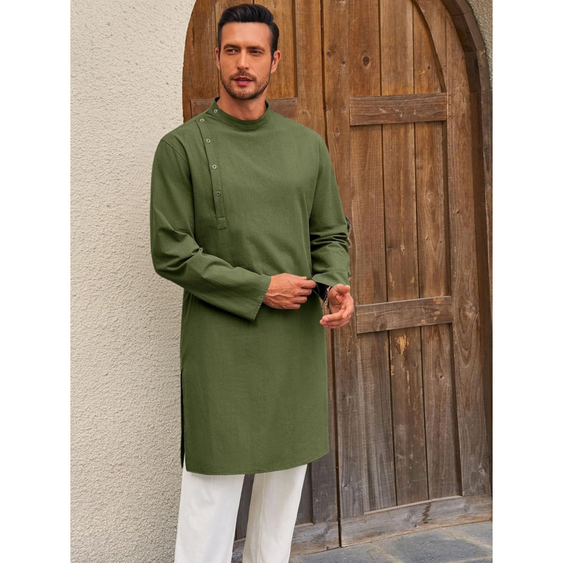 Mens Kaftan Thobe Robe Long Sl - Kurta Men Cotton review and price