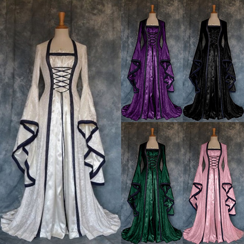 Retro Medieval Court Dress Wom - Ethnic Wear review and price
