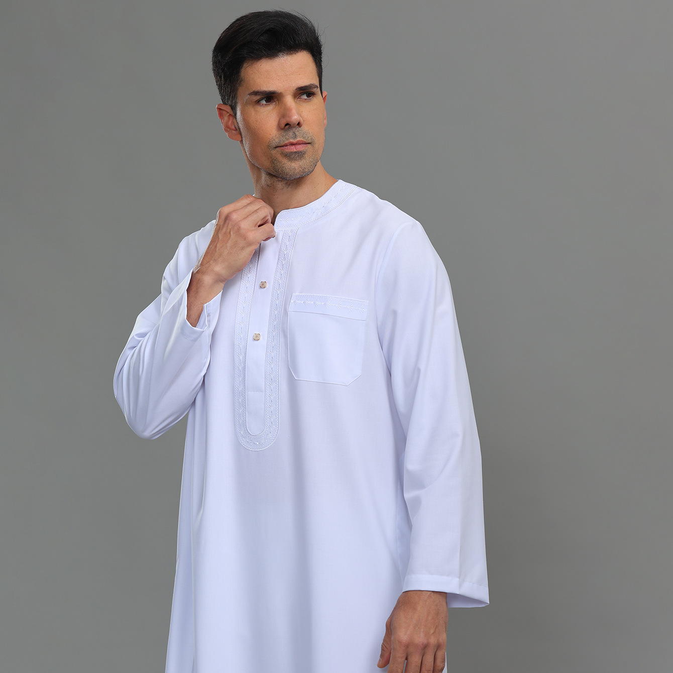 Mens Kaftan Thobe Button Down  - Kurta Men Cotton review and price