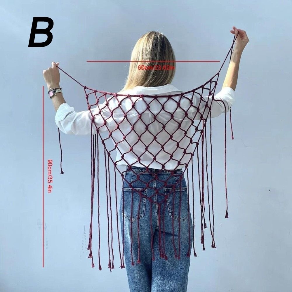Bohemian Netted Fringe Scarf S - Ethnic Fashion Designer review and price