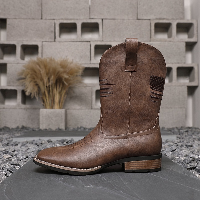 Men Western Cowboy Boots Squar - Ethnic Wear review and price