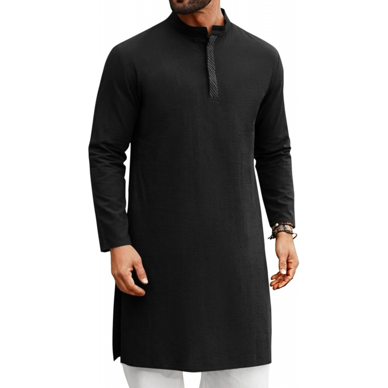 Mens Kaftan Thobe Long Sleeve  - Kurta Men Cotton review and price