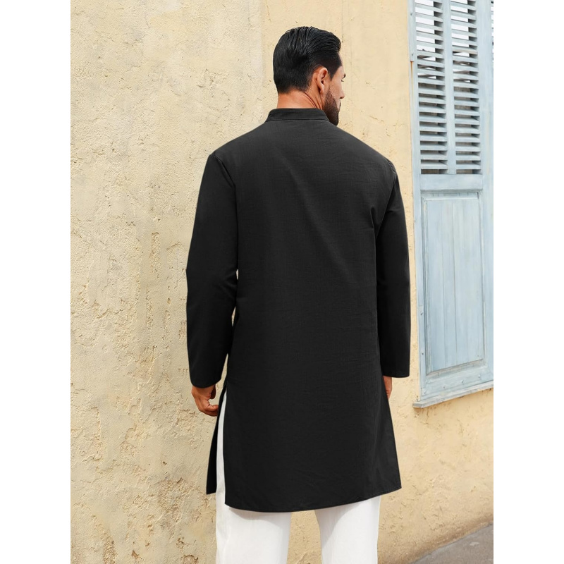Mens Kaftan Thobe Long Sleeve  - Kurta Men Cotton review and price