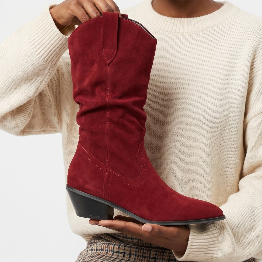 Fall Winter Velvet Short Boots - Ethnic Wear review and price