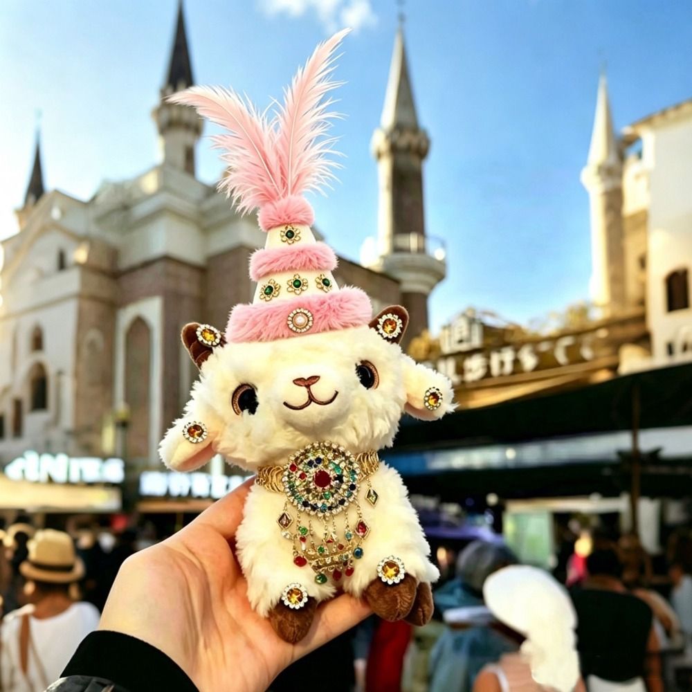 Cute Feather Rhinestone Sheep  - Ethnic Fashion Show review and price